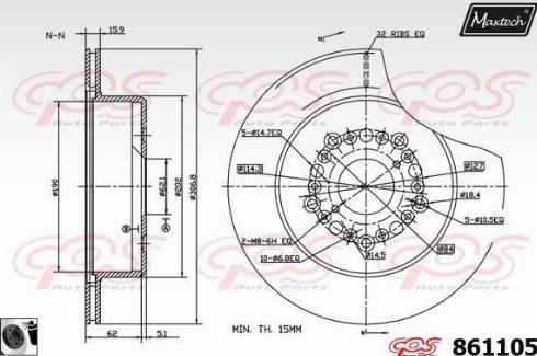 Maxtech 861105.0060 - Brake Disc autospares.lv