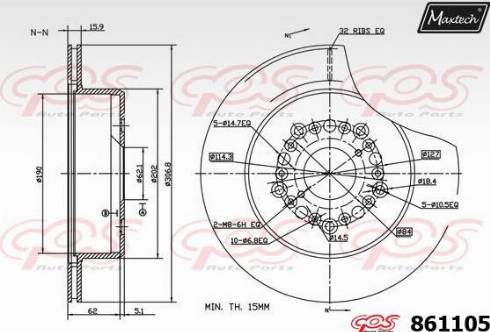 Maxtech 861105.0000 - Brake Disc autospares.lv