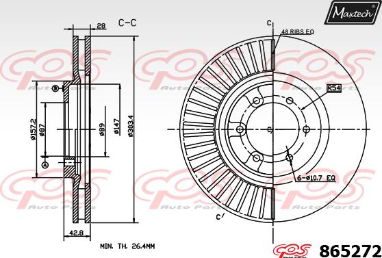 Maxtech 861105 - Brake Disc autospares.lv