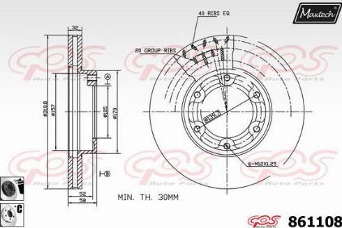 Maxtech 861108.6060 - Brake Disc autospares.lv