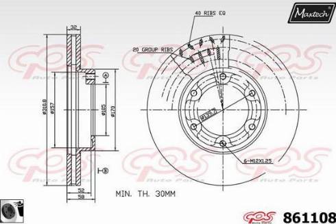 Maxtech 861108.0060 - Brake Disc autospares.lv