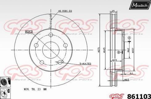 Maxtech 861103.6060 - Brake Disc autospares.lv