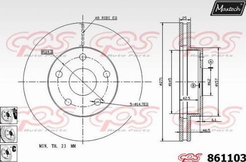 Maxtech 861103.6880 - Brake Disc autospares.lv