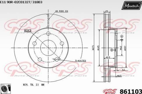 Maxtech 861103.0060 - Brake Disc autospares.lv