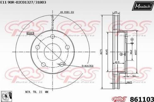 Maxtech 861103.0080 - Brake Disc autospares.lv