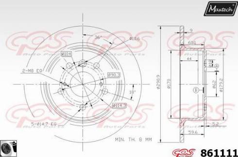 Maxtech 861111.0060 - Brake Disc autospares.lv