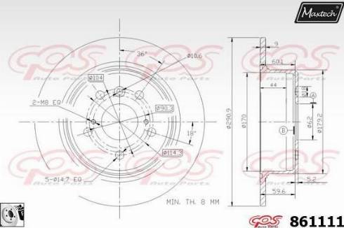 Maxtech 861111.0080 - Brake Disc autospares.lv