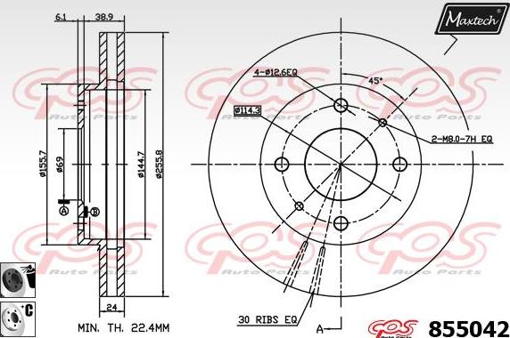 Maxtech 861111 - Brake Disc autospares.lv