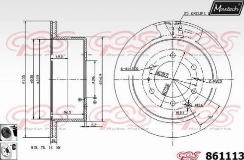 Maxtech 861113.6060 - Brake Disc autospares.lv