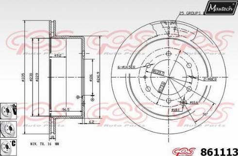 Maxtech 861113.6880 - Brake Disc autospares.lv