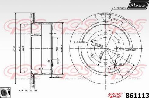 Maxtech 861113.0060 - Brake Disc autospares.lv