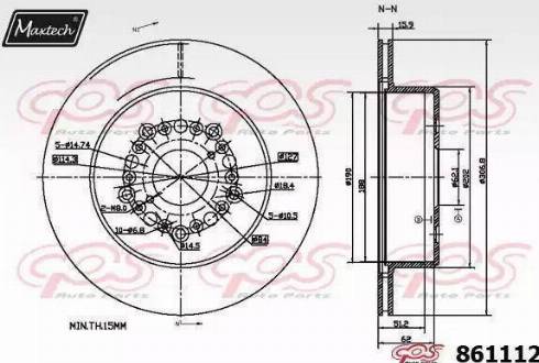 Maxtech 861112.0000 - Brake Disc autospares.lv