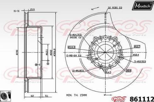 Maxtech 861112.0060 - Brake Disc autospares.lv