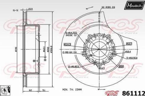 Maxtech 861112.0080 - Brake Disc autospares.lv