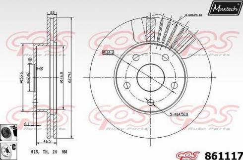 Maxtech 861117.6060 - Brake Disc autospares.lv