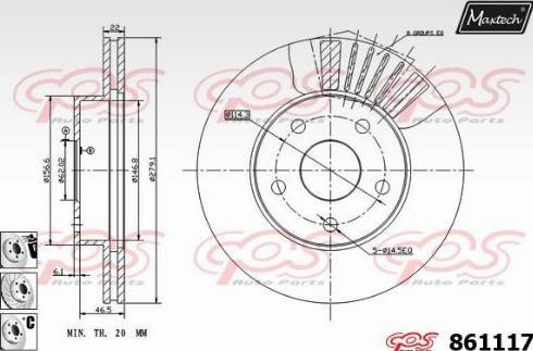 Maxtech 861117.6980 - Brake Disc autospares.lv