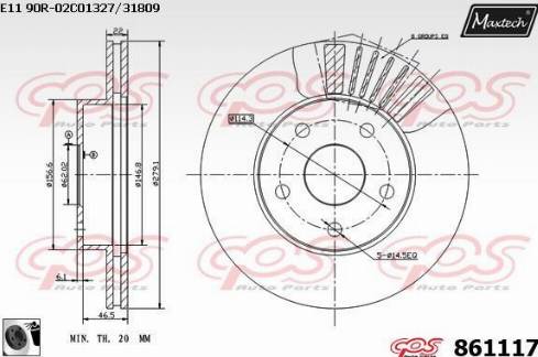 Maxtech 861117.0060 - Brake Disc autospares.lv