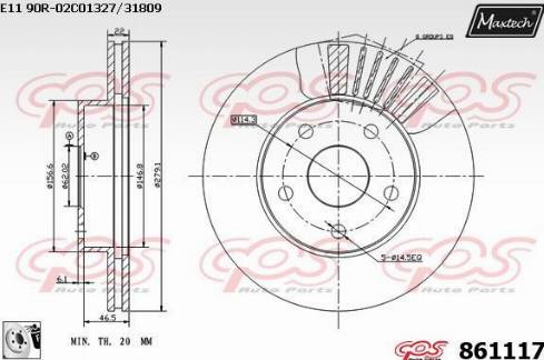 Maxtech 861117.0080 - Brake Disc autospares.lv