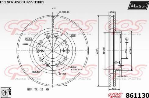 Maxtech 861130.0080 - Brake Disc autospares.lv