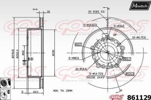 Maxtech 861129.6060 - Brake Disc autospares.lv