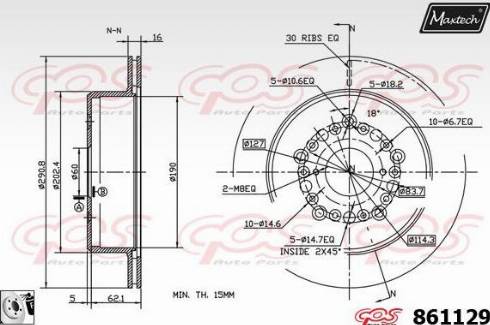 Maxtech 861129.0080 - Brake Disc autospares.lv