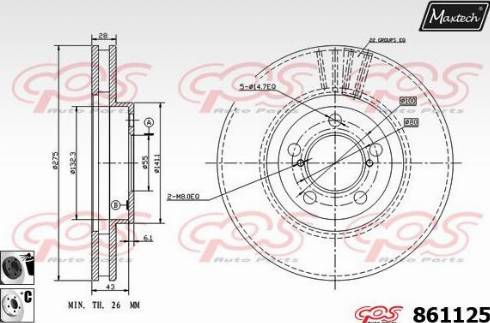 Maxtech 861125.6060 - Brake Disc autospares.lv