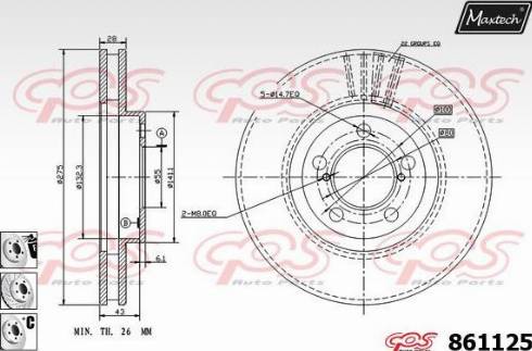 Maxtech 861125.6880 - Brake Disc autospares.lv