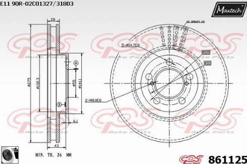 Maxtech 861125.0060 - Brake Disc autospares.lv