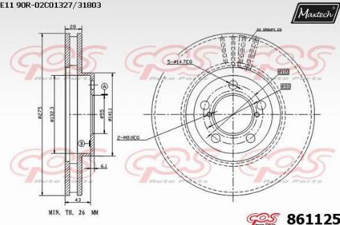 Maxtech 861125.0000 - Brake Disc autospares.lv