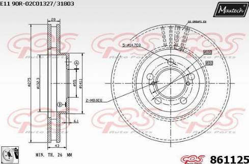 Maxtech 861125.0080 - Brake Disc autospares.lv