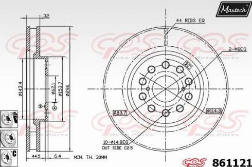 Maxtech 861121.6980 - Brake Disc autospares.lv