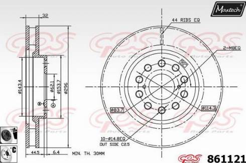 Maxtech 861121.6060 - Brake Disc autospares.lv