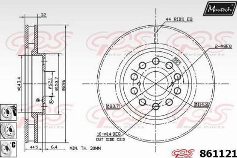 Maxtech 861121.6880 - Brake Disc autospares.lv