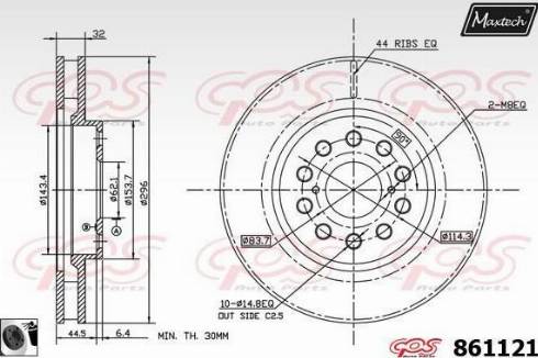 Maxtech 861121.0060 - Brake Disc autospares.lv