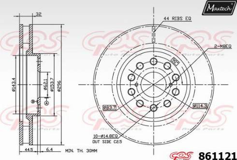 Maxtech 861121.0000 - Brake Disc autospares.lv