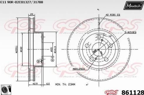 Maxtech 861128.0060 - Brake Disc autospares.lv