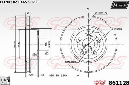 Maxtech 861128.0080 - Brake Disc autospares.lv