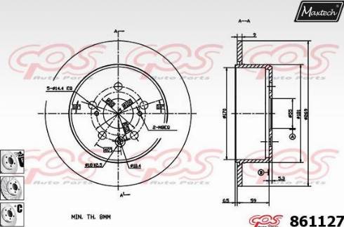 Maxtech 861127.6980 - Brake Disc autospares.lv