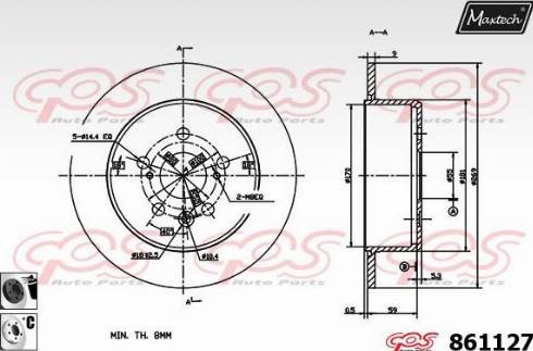 Maxtech 861127.6060 - Brake Disc autospares.lv