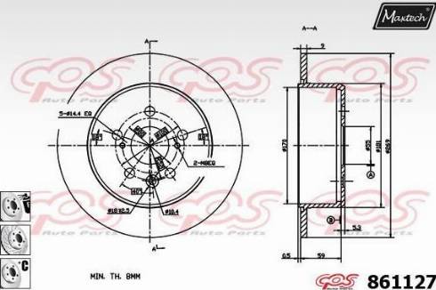 Maxtech 861127.6880 - Brake Disc autospares.lv