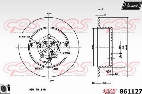 Maxtech 861127.0060 - Brake Disc autospares.lv