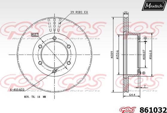 Maxtech 861127 - Brake Disc autospares.lv