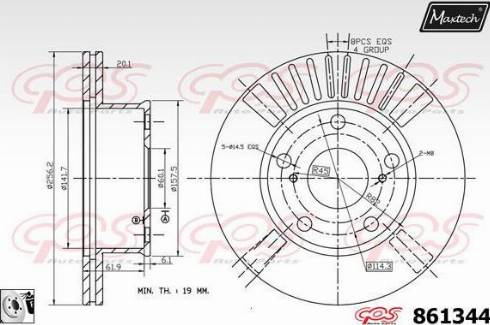 Maxtech 861344.0080 - Brake Disc autospares.lv