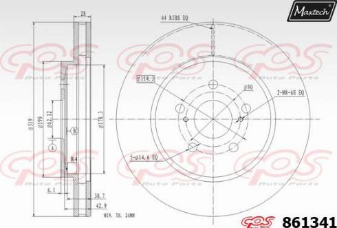 Maxtech 861341.0000 - Brake Disc autospares.lv