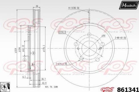 Maxtech 861341.0080 - Brake Disc autospares.lv