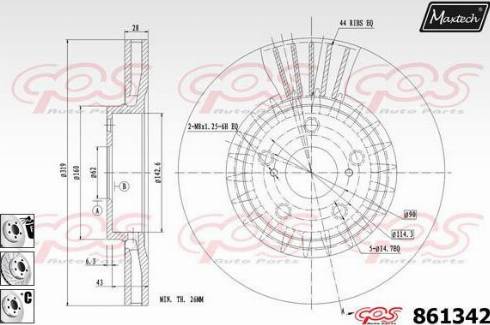 Maxtech 861342.6880 - Brake Disc autospares.lv