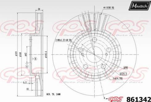 Maxtech 861342.0000 - Brake Disc autospares.lv