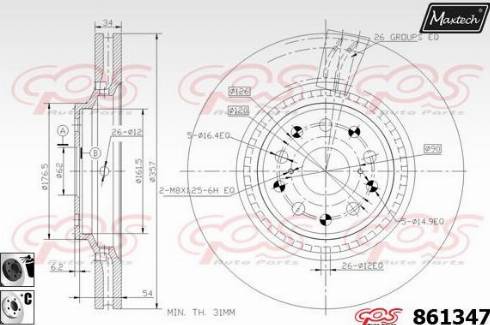 Maxtech 861347.6060 - Brake Disc autospares.lv