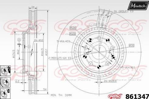 Maxtech 861347.6980 - Brake Disc autospares.lv