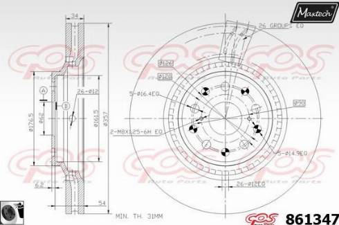 Maxtech 861347.0060 - Brake Disc autospares.lv